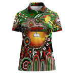 Personalised NAIDOC Week 2025 Rabbitohs Rugby Women Polo Shirt Aboriginal Dot Painting