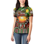 Personalised NAIDOC Week 2025 Rabbitohs Rugby Women Polo Shirt Aboriginal Dot Painting