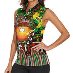 Personalised NAIDOC Week 2025 Rabbitohs Rugby Women Sleeveless Polo Shirt Aboriginal Dot Painting
