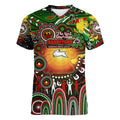 Personalised NAIDOC Week 2025 Rabbitohs Rugby Women V-Neck T-Shirt Aboriginal Dot Painting