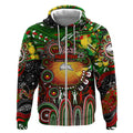 Personalised NAIDOC Week 2025 Rabbitohs Rugby Zip Hoodie Aboriginal Dot Painting