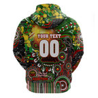 Personalised NAIDOC Week 2025 Rabbitohs Rugby Zip Hoodie Aboriginal Dot Painting