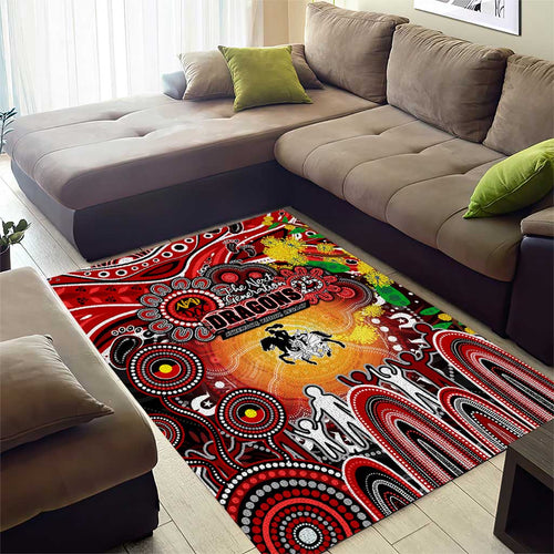 NAIDOC Week 2025 Dragons Rugby Area Rug Aboriginal Dot Painting