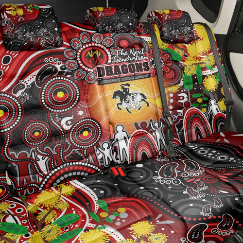 NAIDOC Week 2025 Dragons Rugby Back Car Seat Cover Aboriginal Dot Painting