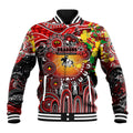 Personalised NAIDOC Week 2025 Dragons Rugby Baseball Jacket Aboriginal Dot Painting