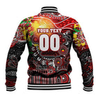 Personalised NAIDOC Week 2025 Dragons Rugby Baseball Jacket Aboriginal Dot Painting