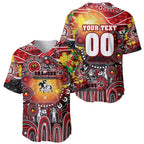 Personalised NAIDOC Week 2025 Dragons Rugby Baseball Jersey Aboriginal Dot Painting