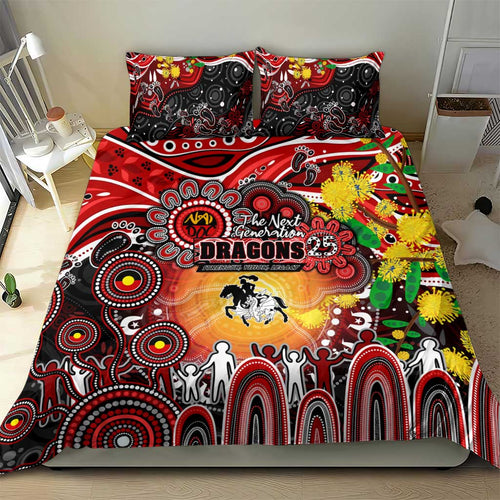 NAIDOC Week 2025 Dragons Rugby Bedding Set Aboriginal Dot Painting