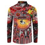 Personalised NAIDOC Week 2025 Dragons Rugby Button Sweatshirt Aboriginal Dot Painting