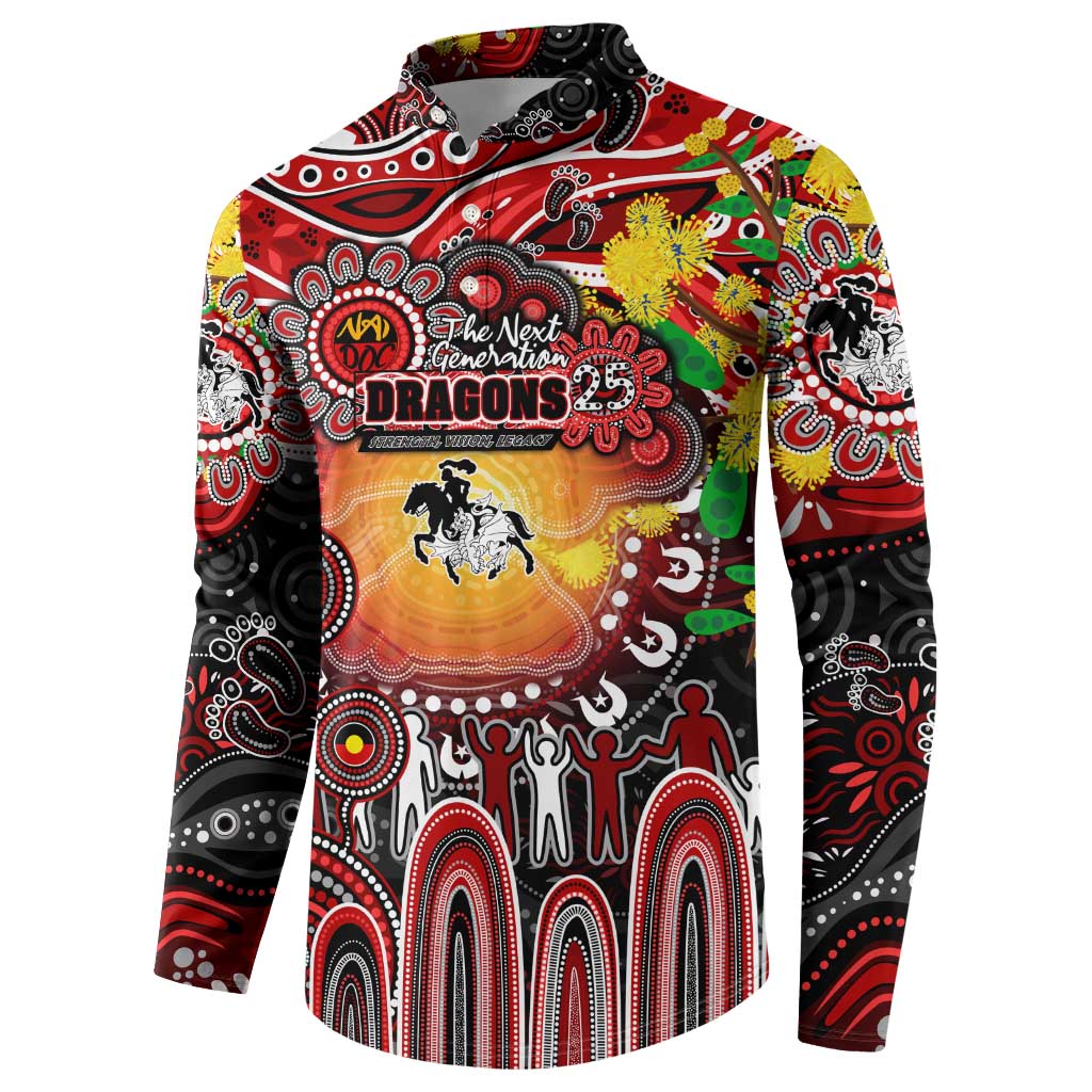 Personalised NAIDOC Week 2025 Dragons Rugby Button Sweatshirt Aboriginal Dot Painting