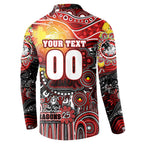 Personalised NAIDOC Week 2025 Dragons Rugby Button Sweatshirt Aboriginal Dot Painting