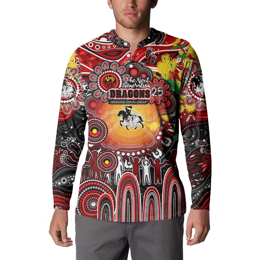 Personalised NAIDOC Week 2025 Dragons Rugby Button Sweatshirt Aboriginal Dot Painting