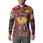 Personalised NAIDOC Week 2025 Dragons Rugby Button Sweatshirt Aboriginal Dot Painting