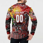 Personalised NAIDOC Week 2025 Dragons Rugby Button Sweatshirt Aboriginal Dot Painting