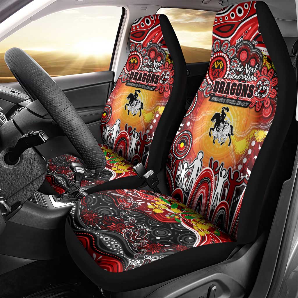 NAIDOC Week 2025 Dragons Rugby Car Seat Cover Aboriginal Dot Painting