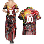 Personalised NAIDOC Week 2025 Dragons Rugby Couples Matching Summer Maxi Dress and Hawaiian Shirt Aboriginal Dot Painting