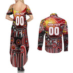 Personalised NAIDOC Week 2025 Dragons Rugby Couples Matching Summer Maxi Dress and Long Sleeve Button Shirt Aboriginal Dot Painting