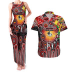 Personalised NAIDOC Week 2025 Dragons Rugby Couples Matching Tank Maxi Dress and Hawaiian Shirt Aboriginal Dot Painting