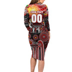 Personalised NAIDOC Week 2025 Dragons Rugby Family Matching Long Sleeve Bodycon Dress and Hawaiian Shirt Aboriginal Dot Painting
