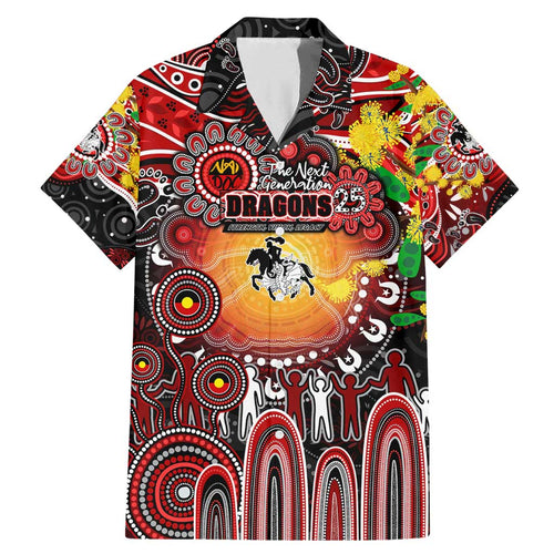 Personalised NAIDOC Week 2025 Dragons Rugby Family Matching Mermaid Dress and Hawaiian Shirt Aboriginal Dot Painting