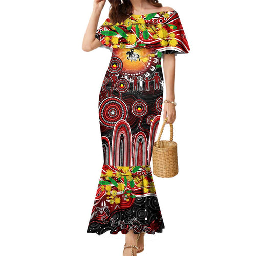 Personalised NAIDOC Week 2025 Dragons Rugby Family Matching Mermaid Dress and Hawaiian Shirt Aboriginal Dot Painting