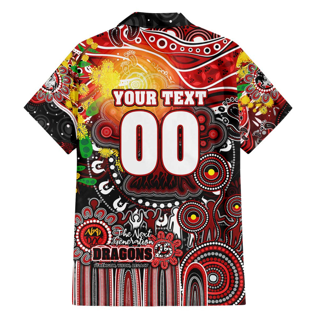 Personalised NAIDOC Week 2025 Dragons Rugby Family Matching Off The Shoulder Long Sleeve Dress and Hawaiian Shirt Aboriginal Dot Painting