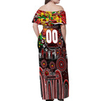 Personalised NAIDOC Week 2025 Dragons Rugby Family Matching Off Shoulder Maxi Dress and Hawaiian Shirt Aboriginal Dot Painting