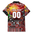 Personalised NAIDOC Week 2025 Dragons Rugby Family Matching Short Sleeve Bodycon Dress and Hawaiian Shirt Aboriginal Dot Painting
