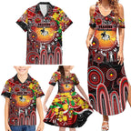 Personalised NAIDOC Week 2025 Dragons Rugby Family Matching Summer Maxi Dress and Hawaiian Shirt Aboriginal Dot Painting