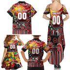 Personalised NAIDOC Week 2025 Dragons Rugby Family Matching Summer Maxi Dress and Hawaiian Shirt Aboriginal Dot Painting