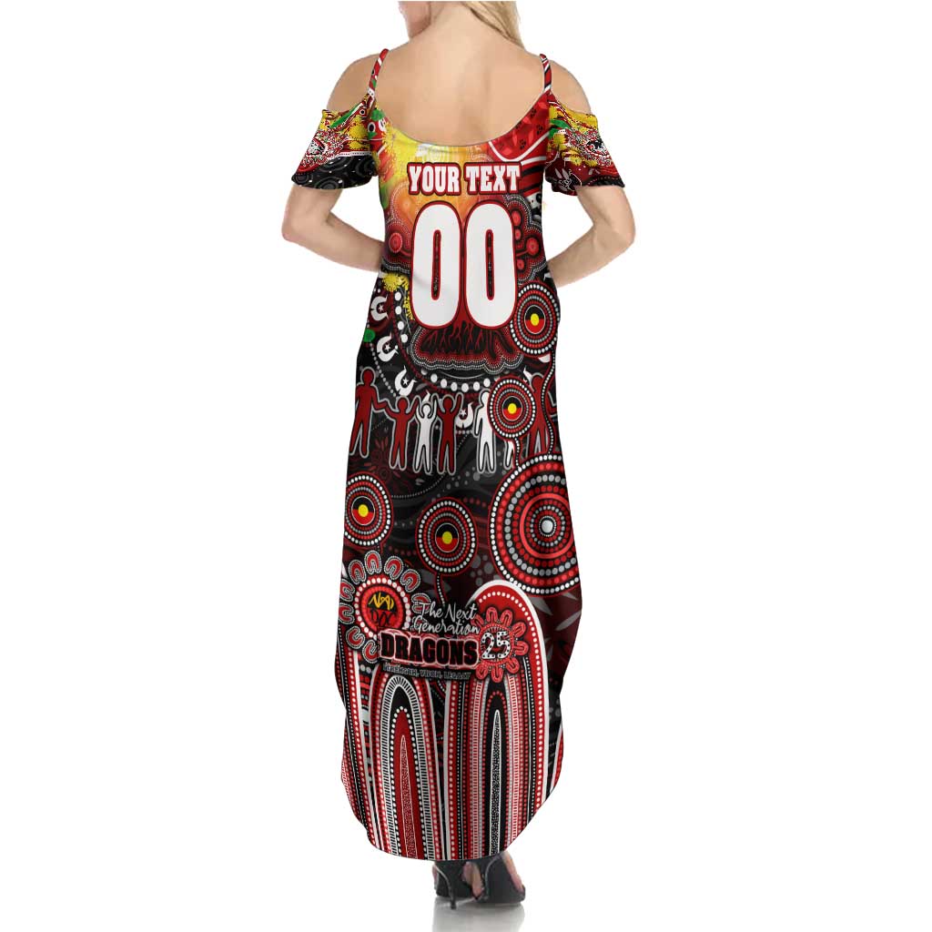 Personalised NAIDOC Week 2025 Dragons Rugby Family Matching Summer Maxi Dress and Hawaiian Shirt Aboriginal Dot Painting