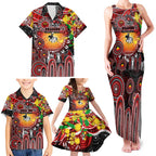 Personalised NAIDOC Week 2025 Dragons Rugby Family Matching Tank Maxi Dress and Hawaiian Shirt Aboriginal Dot Painting