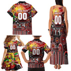 Personalised NAIDOC Week 2025 Dragons Rugby Family Matching Tank Maxi Dress and Hawaiian Shirt Aboriginal Dot Painting