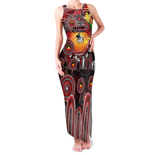 Personalised NAIDOC Week 2025 Dragons Rugby Family Matching Tank Maxi Dress and Hawaiian Shirt Aboriginal Dot Painting