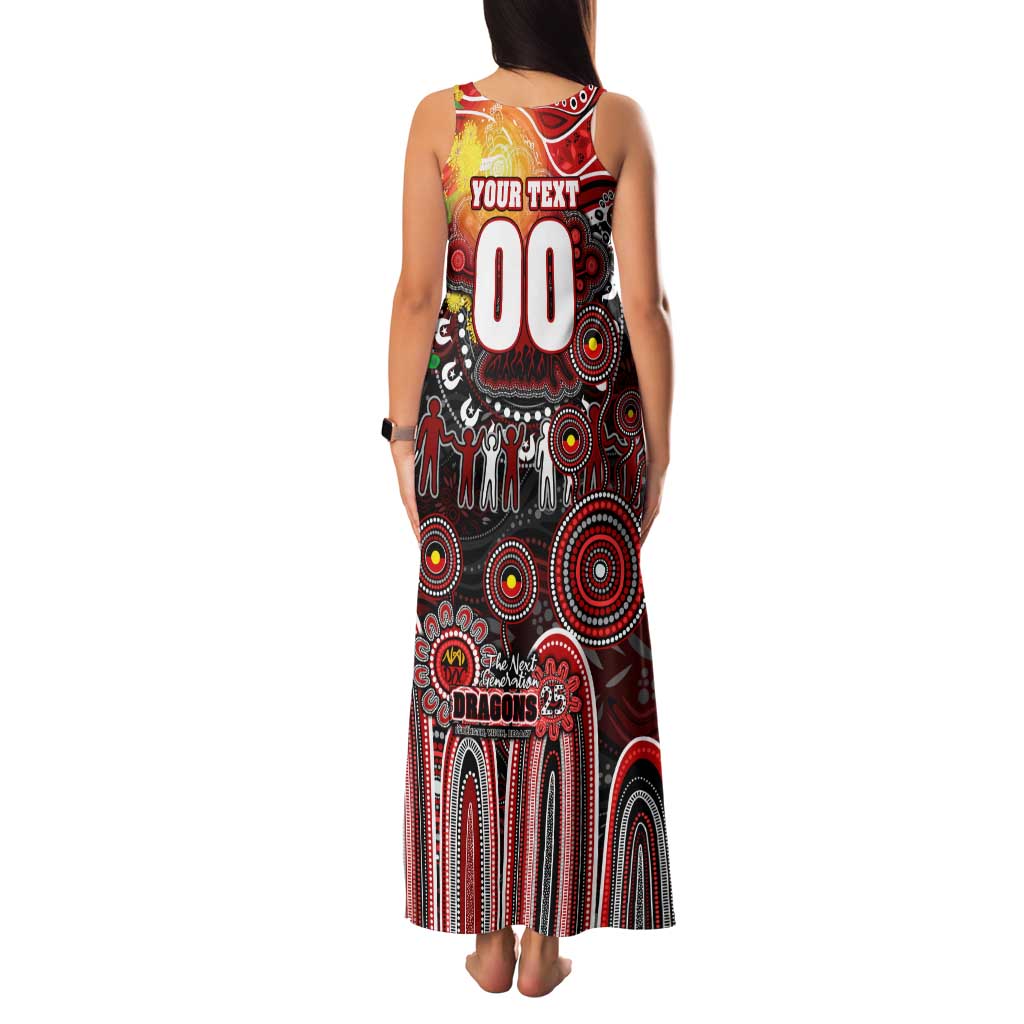 Personalised NAIDOC Week 2025 Dragons Rugby Family Matching Tank Maxi Dress and Hawaiian Shirt Aboriginal Dot Painting