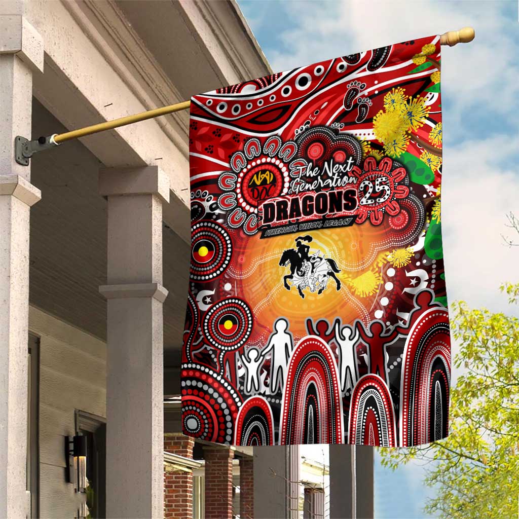 NAIDOC Week 2025 Dragons Rugby Garden Flag Aboriginal Dot Painting