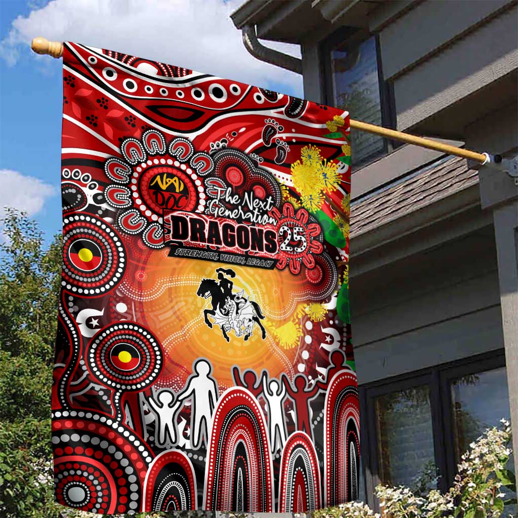 NAIDOC Week 2025 Dragons Rugby Garden Flag Aboriginal Dot Painting
