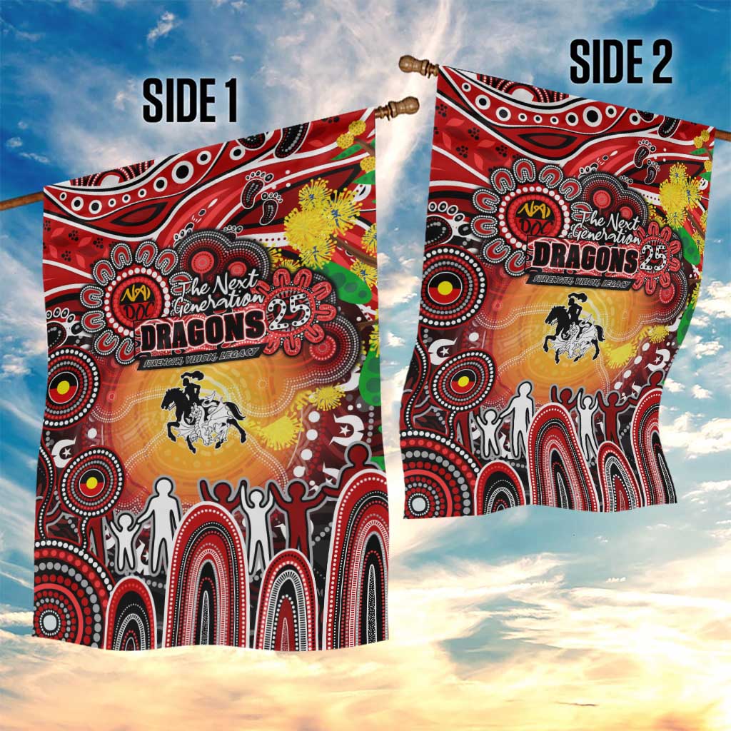 NAIDOC Week 2025 Dragons Rugby Garden Flag Aboriginal Dot Painting