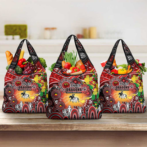 NAIDOC Week 2025 Dragons Rugby Grocery Bag Aboriginal Dot Painting