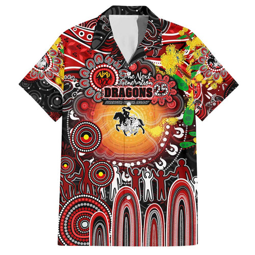 Personalised NAIDOC Week 2025 Dragons Rugby Hawaiian Shirt Aboriginal Dot Painting