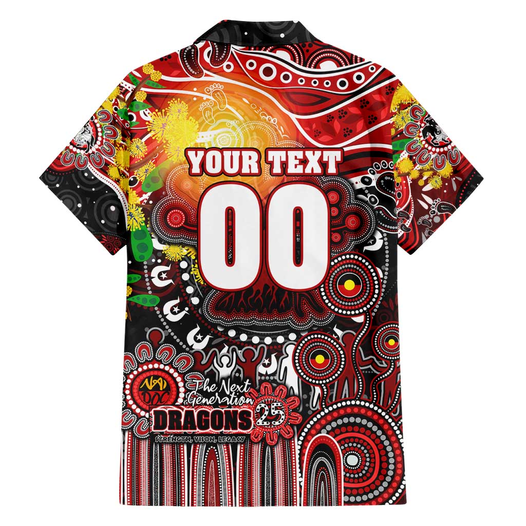 Personalised NAIDOC Week 2025 Dragons Rugby Hawaiian Shirt Aboriginal Dot Painting