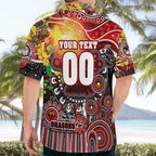 Personalised NAIDOC Week 2025 Dragons Rugby Hawaiian Shirt Aboriginal Dot Painting