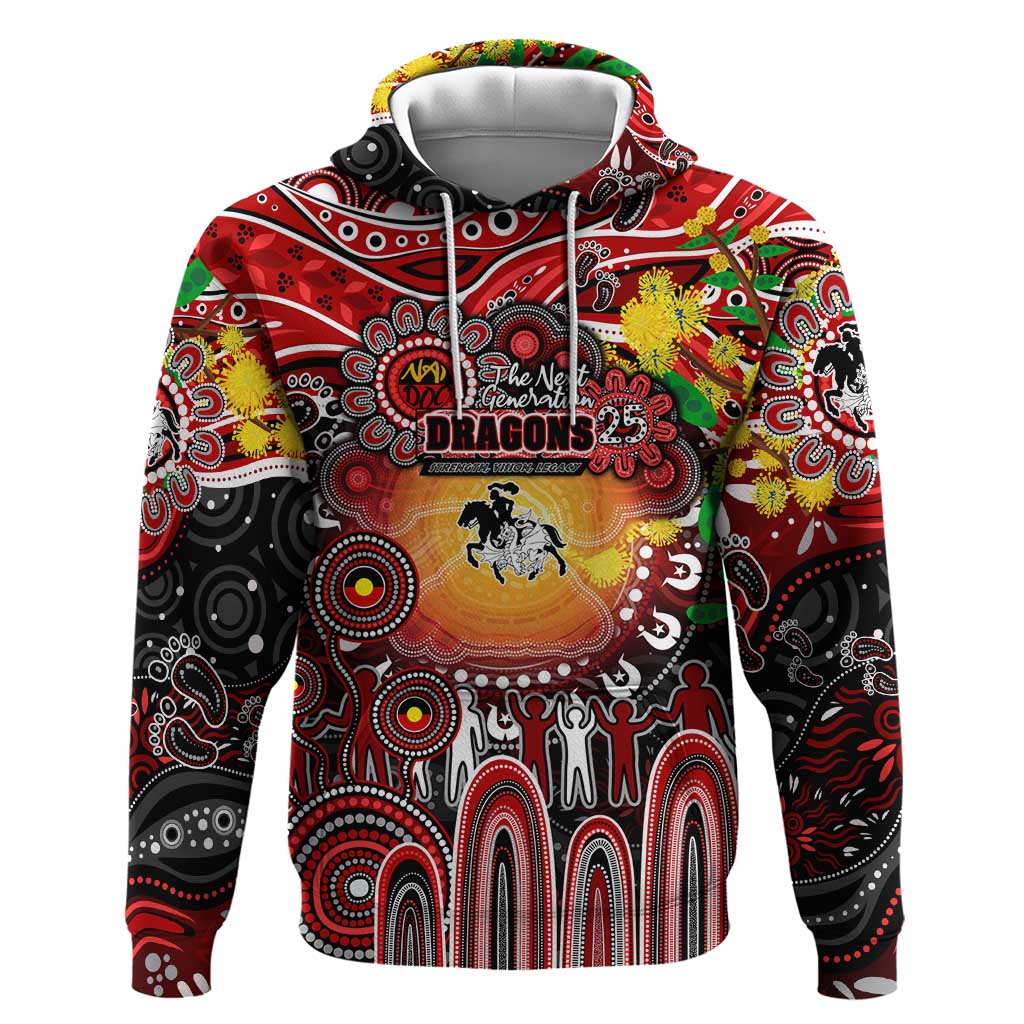 Personalised NAIDOC Week 2025 Dragons Rugby Hoodie Aboriginal Dot Painting