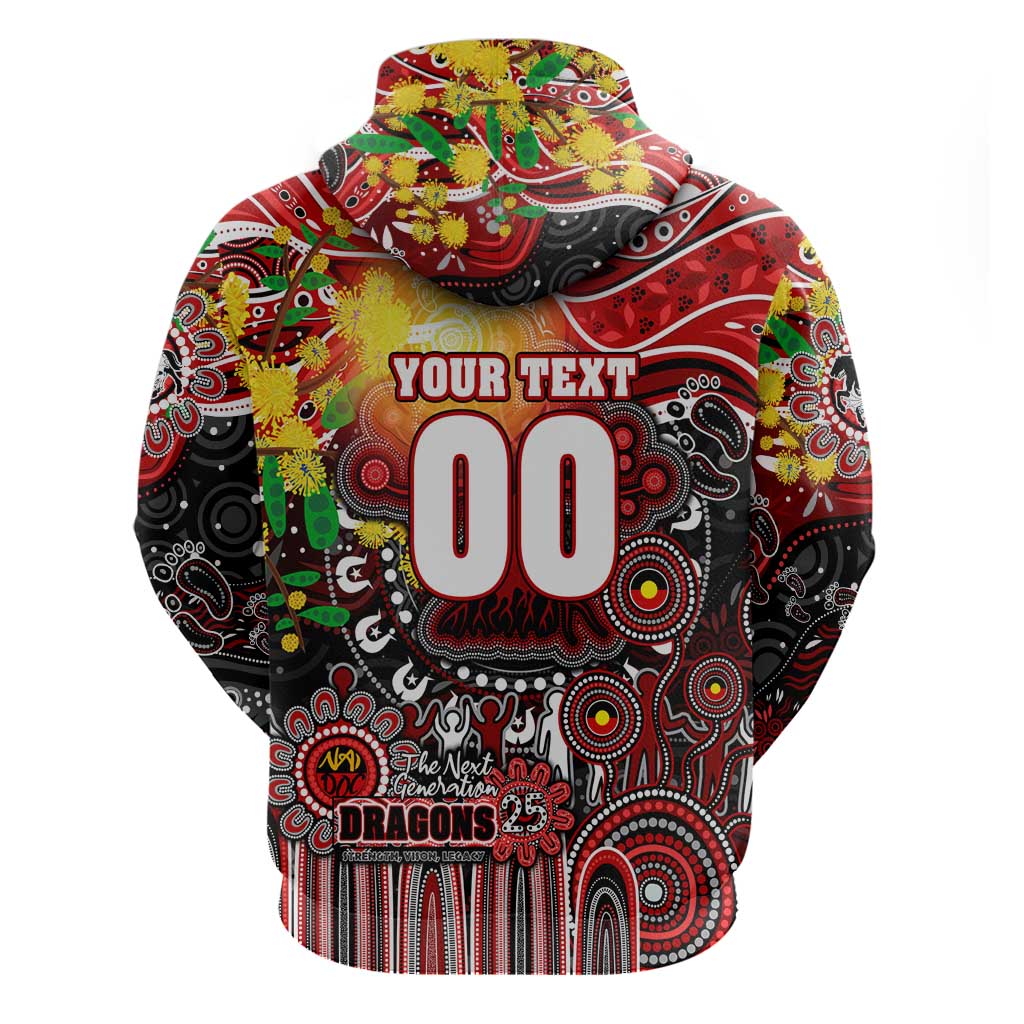 Personalised NAIDOC Week 2025 Dragons Rugby Hoodie Aboriginal Dot Painting