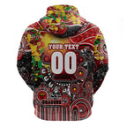 Personalised NAIDOC Week 2025 Dragons Rugby Hoodie Aboriginal Dot Painting