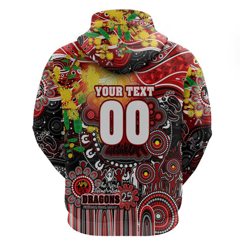Personalised NAIDOC Week 2025 Dragons Rugby Hoodie Aboriginal Dot Painting