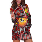 Personalised NAIDOC Week 2025 Dragons Rugby Hoodie Dress Aboriginal Dot Painting