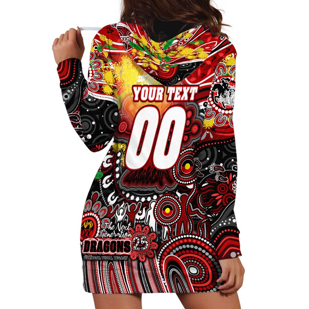 Personalised NAIDOC Week 2025 Dragons Rugby Hoodie Dress Aboriginal Dot Painting