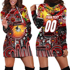 Personalised NAIDOC Week 2025 Dragons Rugby Hoodie Dress Aboriginal Dot Painting