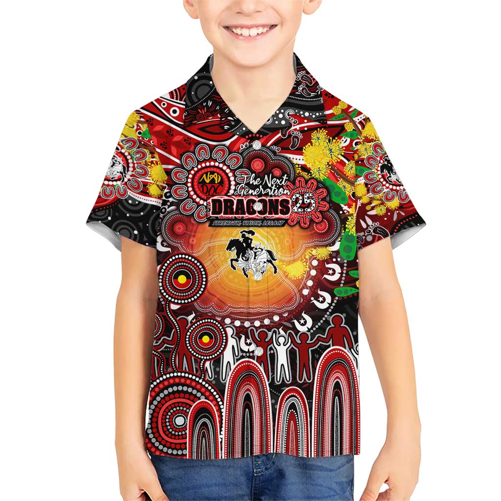 Personalised NAIDOC Week 2025 Dragons Rugby Kid Hawaiian Shirt Aboriginal Dot Painting